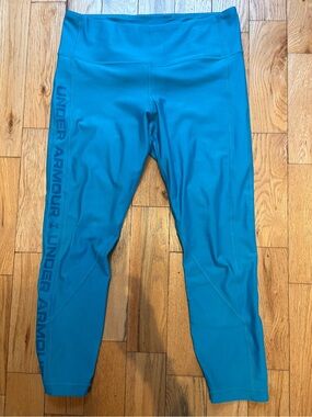 Under Armour Teal Blue Capri Leggings with Side Logo